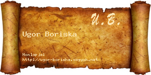 Ugor Boriska névjegykártya